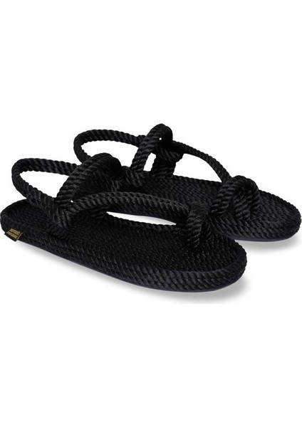 Hawaii Kauçuk Tabanlı Kadın Halat Sandalet Siyah fırsatları