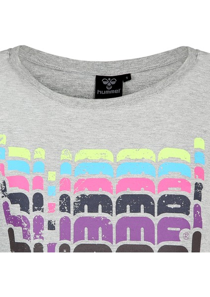 Catty Kadın Gri Baskılı Bisiklet Yaka Tişört modelleri