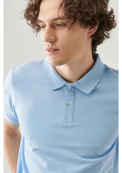 Erkek Mavi Polo Yaka Polo Tişört