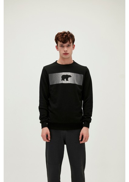 Fancy Crewneck Siyah Erkek Sweatshirt 19.02.12.007-C01