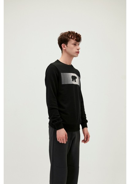 Fancy Crewneck Siyah Erkek Sweatshirt 19.02.12.007-C01