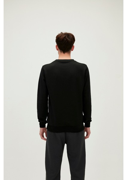 Fancy Crewneck Siyah Erkek Sweatshirt 19.02.12.007-C01