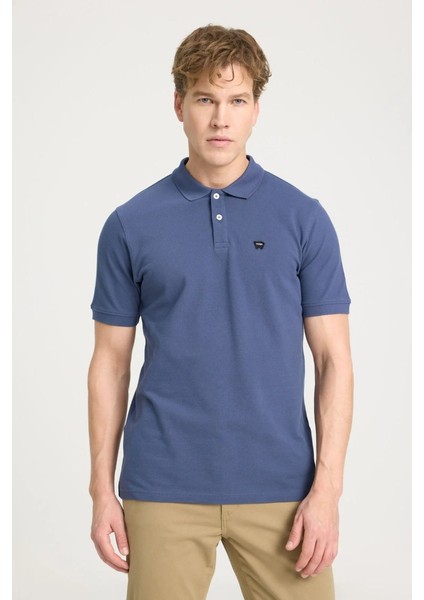 Regular Fit Normal Kesim Polo Yaka %100 Pamuk Lacivert Tişört