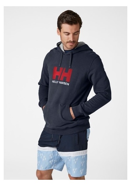 HH Erkek Lacivert Baskılı Kapüşonlu Sweatshirt fiyatları