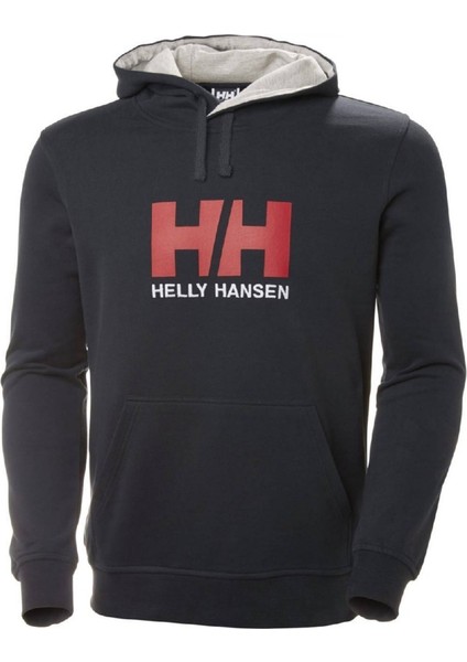 HH Erkek Lacivert Baskılı Kapüşonlu Sweatshirt