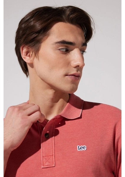 Regular Fit Normal Kesim Polo Yaka İndigo Tişört