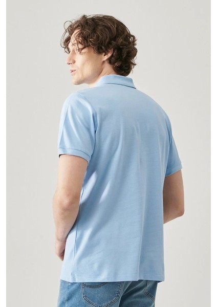 Erkek Mavi Polo Yaka Polo Tişört
