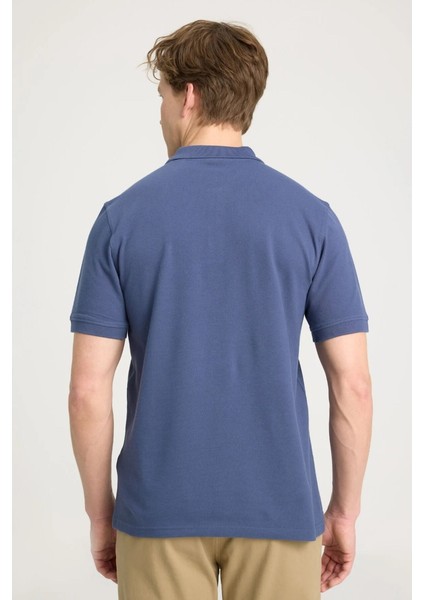Regular Fit Normal Kesim Polo Yaka %100 Pamuk Lacivert Tişört