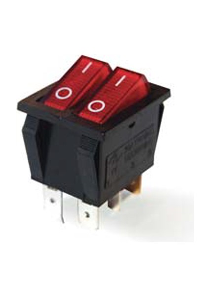Ikili Işıklı Anahtar On-Off 6p