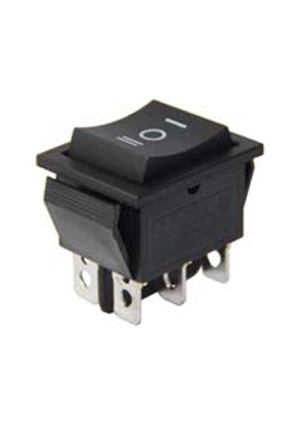 Geniş Işıksız Anahtar (On)-Off-(On) 6p Ok'lu Yaylı