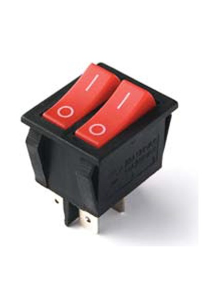 Ikili Işıksız Anahtar On-Off 4p Kırmızı - Siyah
