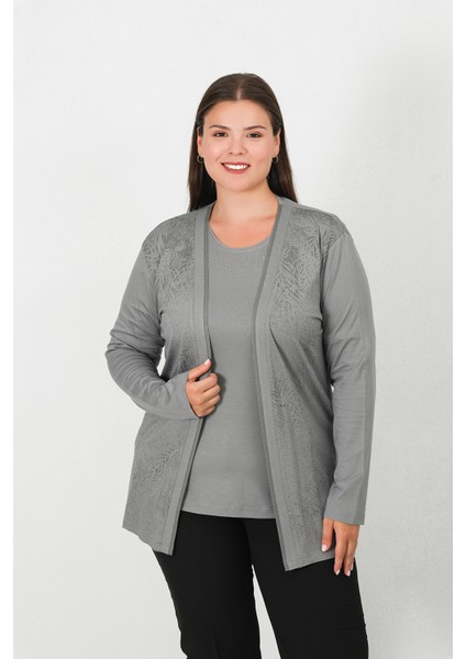 Içi Kısa Kol Bluzlu Ceketli Ince Takım 5201T