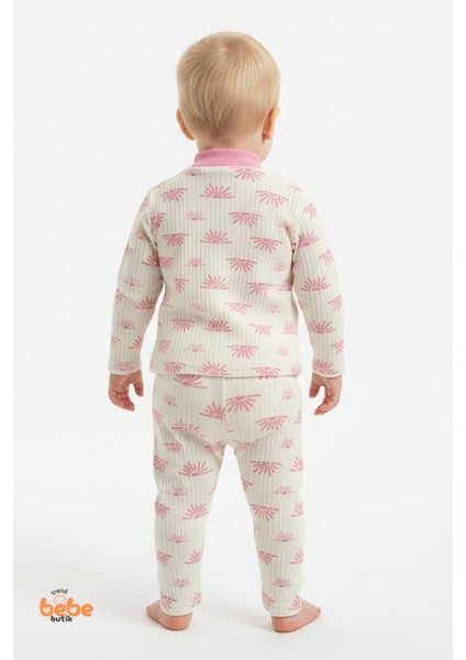 Pembe Güneş Desenli Bebek Pijama Takımı 9-12 Ay | Uzun Kollu Unisex Uyku Takımı 2'li Bebek Takım fiyatları