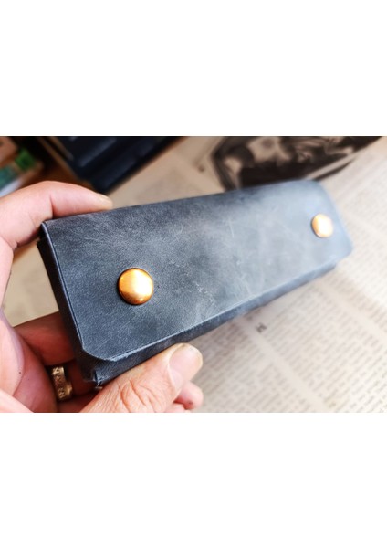 Hakiki Deri Tamamen El Emeği Özel Kalemleriniz Için Kalemlik Kalemkutu (15.5x6.5 ) A814