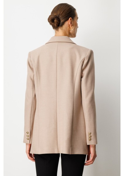 Önü Armalı Kapak Cepli Kaşe Ceket Vizon 05071 modelleri