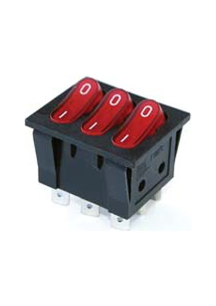 Üçlü Işıklı Anahtar On-Off 9p