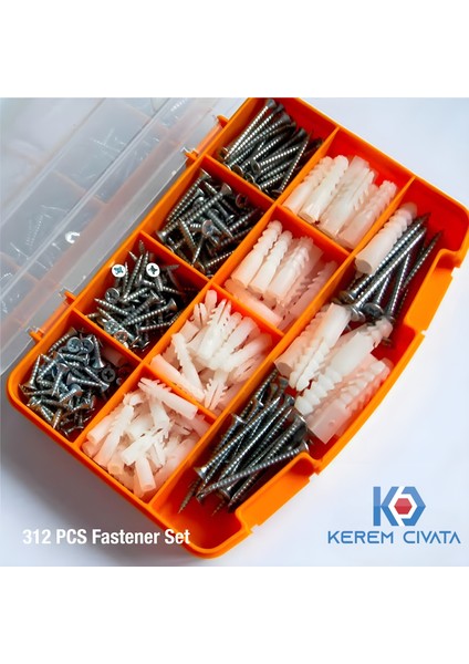 312 Parça 12 Çeşit Vida ve Dübel Seti - Takım fiyatları