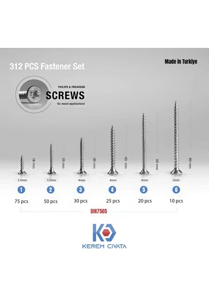312 Parça 12 Çeşit Vida ve Dübel Seti - Takım fırsatları