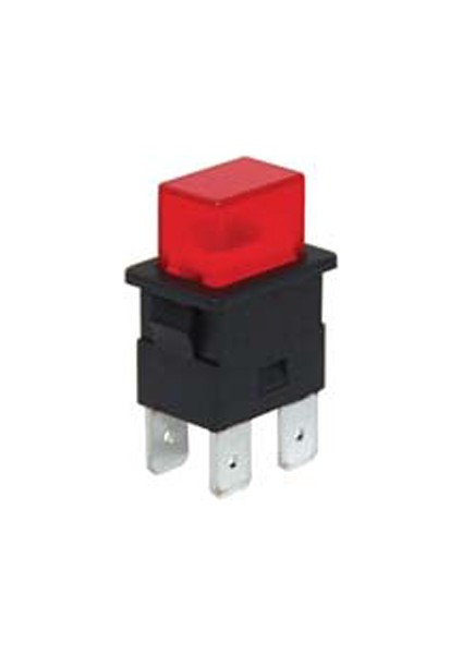 Basmalı Kare Işıklı Süpürge Anahtarı 4p Kırmızı