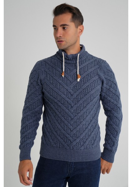 Erkek Ağaç Desenli Boru Yaka Yün Kazak TRIST-5349 fiyatları