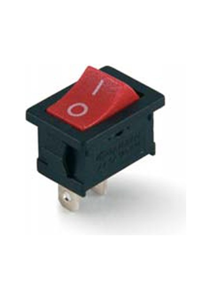 Mini Işıksız Anahtar On-Off 2p Kırmızı (10 Adet)