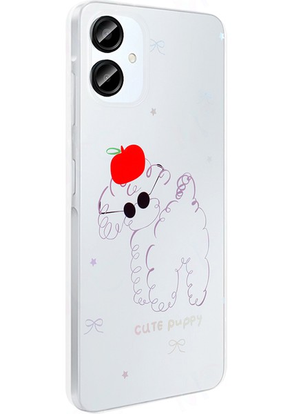 Galaxy A06 Kılıf Şeffaf Figürlü Zore Folk Sert Kapak - Çilek modelleri