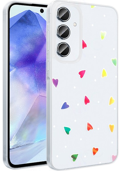 Galaxy A55 Kılıf Şeffaf Figürlü Zore Folk Sert Kapak - Çilek fiyatları