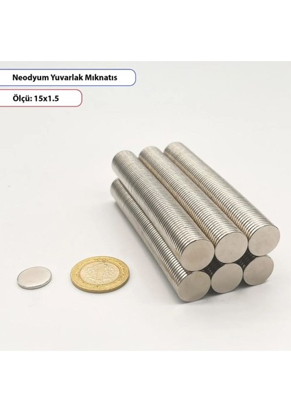 Yuvarlak Neodyum Mıknatıs 15X2MM -10LU