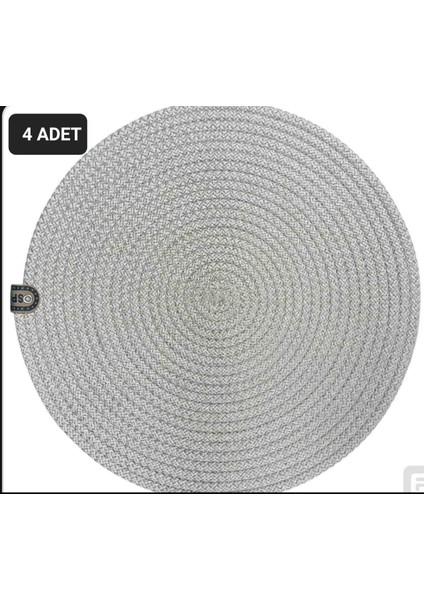 Yuvarlak Jüt Amerikan Servis Altlığı 28 cm Gri Masa Dekoratif Yemek Sunum Matı 4 Adet