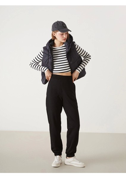 Xsıde Actıve Siyah Beli Lastikli Kadın Spor Eşofman Altı