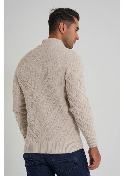 Erkek Ağaç Desenli Boru Yaka Yün Kazak TRIST-5349 fiyatları