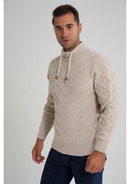 Erkek Ağaç Desenli Boru Yaka Yün Kazak TRIST-5349 fırsatları