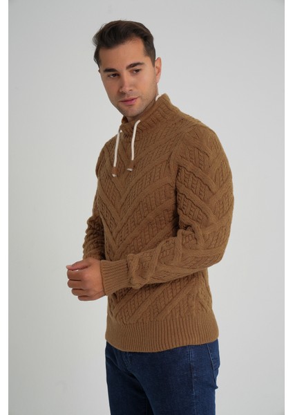 Erkek Ağaç Desenli Boru Yaka Yün Kazak TRIST-5349 fiyatları