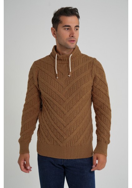 Erkek Ağaç Desenli Boru Yaka Yün Kazak TRIST-5349 fırsatları