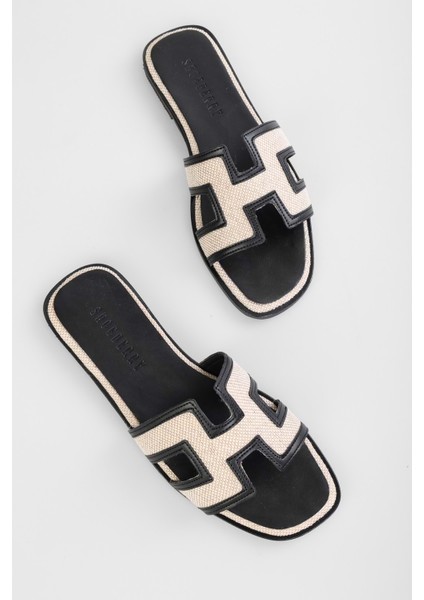 Kadın Davis Siyah Ten-Hasır Düz Terlik fırsatları