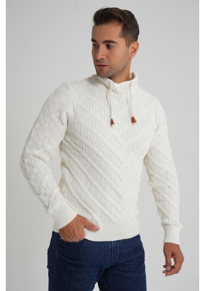 Erkek Ağaç Desenli Boru Yaka Yün Kazak TRIST-5349 fiyatları