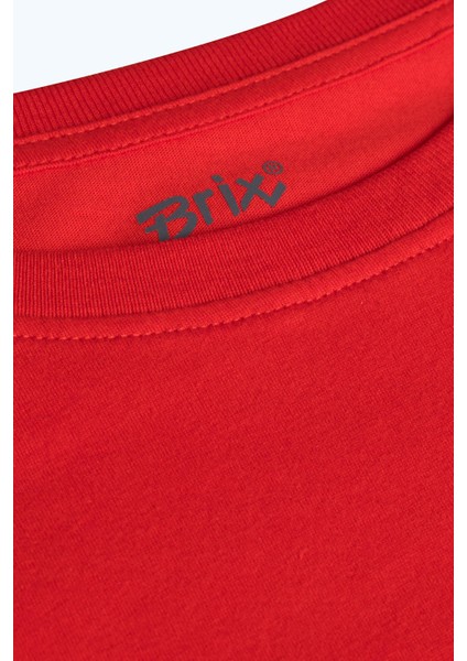 Kadın Kısa Kollu Rahat Kalıp %100 Pamuk T-Shirt Kırmızı Renk fiyatları