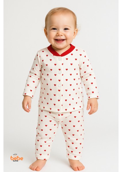 2'li Kalpli Unisex Bebek Pijama Takımı 9-12 Ay | Uzun Kollu Rahat Uyku Takımı Pamuklu Günlük
