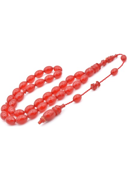 Ebu Zeyn Usta Yapımı Günlük Boy Arpa Kesim Kırmızı Katalin Tesbih fiyatları