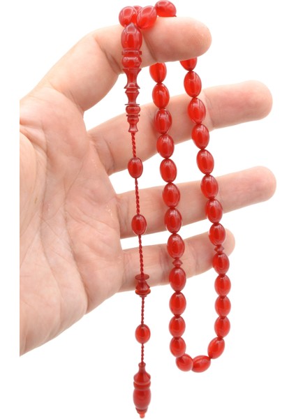 Ebu Zeyn Usta Yapımı Günlük Boy Arpa Kesim Kırmızı Katalin Tesbih fırsatları