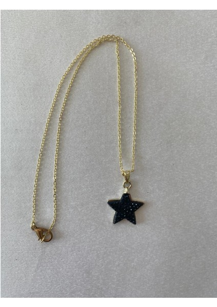 Parlak Taşlı Yıldız Kolye Altın Renk fiyatları