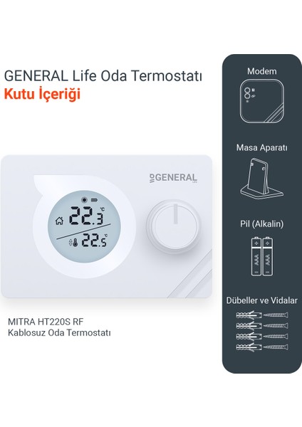 Mitra HT220S Rf Kablosuz Oda Termostatı fiyatları