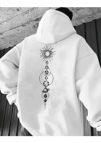 Galaxy Baskılı Özel Tasarım Oversize Sweatshirt