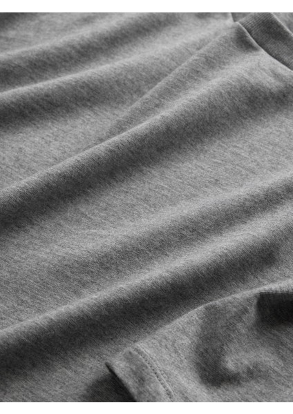 Erkek Gri Jersey Bisiklet Yaka Tshirt