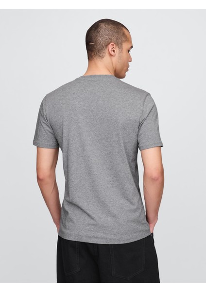 Erkek Gri Jersey Bisiklet Yaka Tshirt