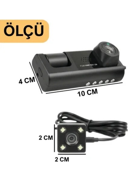 3 Kameralı Araç KAMERASI(2025) Wifi / App /1920P Fhd/ 170° Ultra Geniş Açı/gece Görüş/ G-Sensörü modelleri