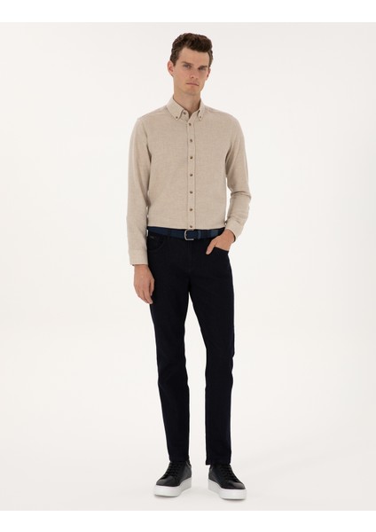 Erkek Koyu Lacivert Straight Fit Jean Pantolon 50315878-VR100