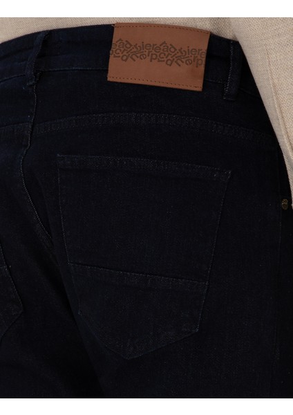 Erkek Koyu Lacivert Straight Fit Jean Pantolon 50315878-VR100