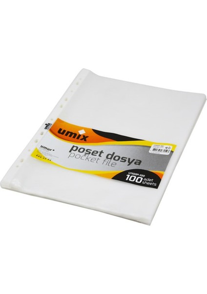 Poşet Dosya 100 Lü A4 27 Mıc Şeffaf U1100P-27/100