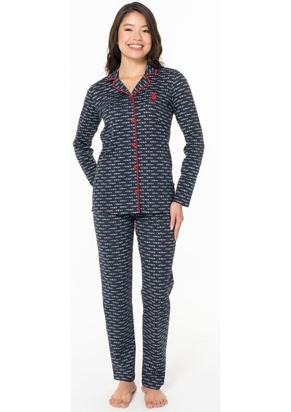 U.s Polo 20144 Bayan Uzunkol Pijama Takımı
